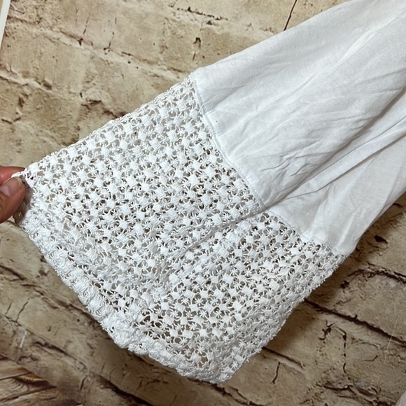 White boho long sleeve off shoulder size medium - Picture 5 of 6